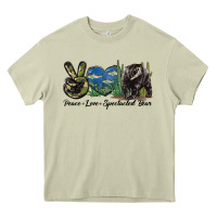 Mossy Peace Love Spectacled Bear Heavy Core Tee - LillyAllenDesigns