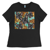 Black french bulldog Ladies Tee - BarkalooDesign