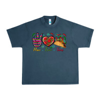 Midnight Navy Peace Love Tacos Urban Heavy Tee - BundleAndBundleShop
