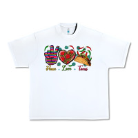 White Peace Love Tacos Urban Heavy Tee - BundleAndBundleShop
