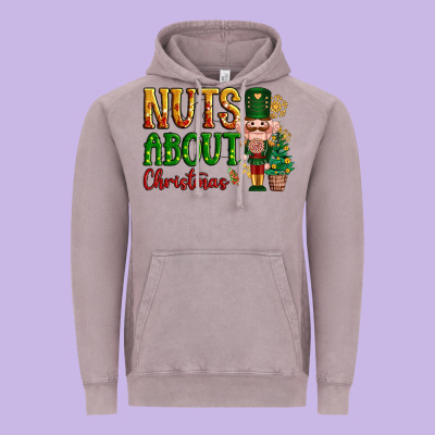Nuts About Christmas Nutcracker Vintage Hoodie Designed By Nancycooperartshop