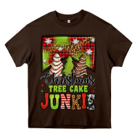 Chocolate Brown Christmas tree cake junkie Heavy Core Tee - Jasminsmagicworld