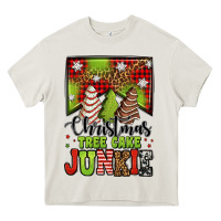 Cream Christmas tree cake junkie Heavy Core Tee - Jasminsmagicworld