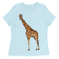 Baby Blue giraffe Ladies Tee - LillyAllenDesigns