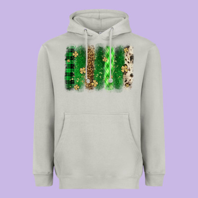 St. Patrick's Day Brushstroke Heavyweight Hoodie Designed By Oliviacreatesart