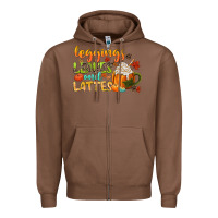 Chestnut leaves and lattes Zipper Hoodie - CowGirlArtShop