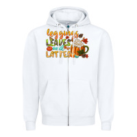 White leaves and lattes Zipper Hoodie - CowGirlArtShop
