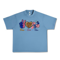 Pebble Blue Peace Love Cheer Urban Heavy Tee - BundleAndBundleShop