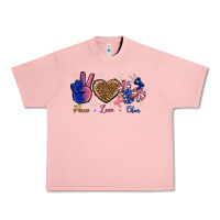 Salmon Peace Love Cheer Urban Heavy Tee - BundleAndBundleShop