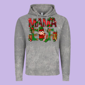 Mama Elf With Gift Christmas Vintage Hoodie Designed By Nancycooperartshop