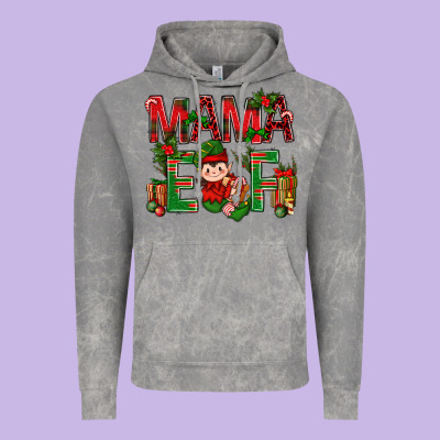 Mama Elf With Gift Christmas Vintage Hoodie Designed By Nancycooperartshop
