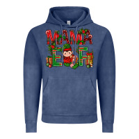 Vintage Denim Mama Elf with Gift Christmas Vintage Hoodie - NancyCooperArtShop