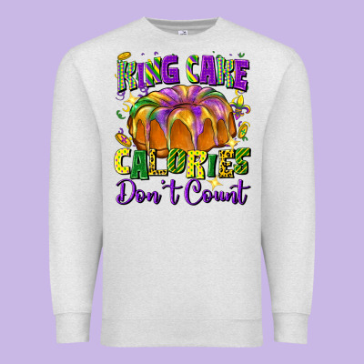 King Cake Calories Don't Count Premium Sweatshirt Designed By Fadigitalartstudio