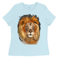 Baby Blue Lion Head Ladies Tee - LillyAllenDesigns