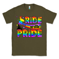 Army Green Western LGBTQ+ Ride With Pride Classic Tee - BundleAndBundleShop