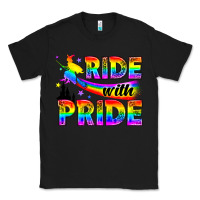 Black Western LGBTQ+ Ride With Pride Classic Tee - BundleAndBundleShop