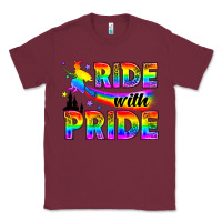 Burgundy Western LGBTQ+ Ride With Pride Classic Tee - BundleAndBundleShop