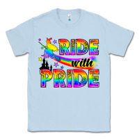 Dusty Blue Western LGBTQ+ Ride With Pride Classic Tee - BundleAndBundleShop