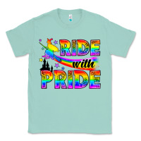 Seafoam Western LGBTQ+ Ride With Pride Classic Tee - BundleAndBundleShop
