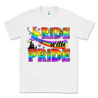 White Western LGBTQ+ Ride With Pride Classic Tee - BundleAndBundleShop