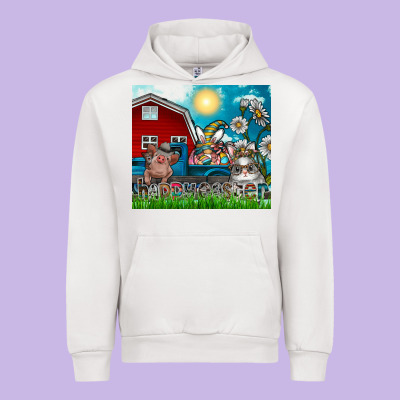 Happy Easter Urban Hoodie Designed By Cowhidedigitalart