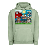 Pigment Oil Green happy easter Urban Hoodie - CowhideDigitalArt