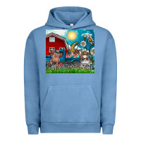 Pigment Pebble Blue happy easter Urban Hoodie - CowhideDigitalArt