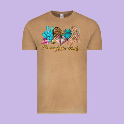 Peace Love Nails Bbs Vintage Tee Designed By Bundleandbundleshop