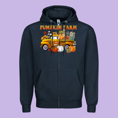 Pumpkin Farm Zipper Hoodie Designed By Cowgirlartshop