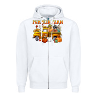 White pumpkin farm Zipper Hoodie - CowGirlArtShop