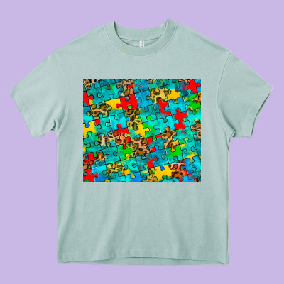 Autism Awareness Puzzle Heavy Core Tee Designed By Barkaloodesign