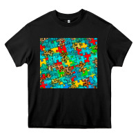 Black autism awareness puzzle Heavy Core Tee - BarkalooDesign