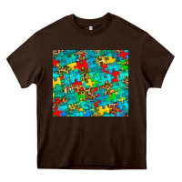 Chocolate Brown autism awareness puzzle Heavy Core Tee - BarkalooDesign