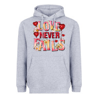 Heather Grey Love never fails Heavyweight Hoodie - FaDigitalArtStudio