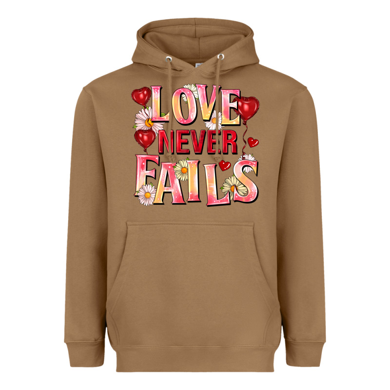 Love Never Fails Heavyweight Hoodie by FaDigitalArtStudio | Teevron