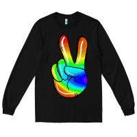 Black rainbow peace sign Long Sleeve Tee - Jasminsmagicworld