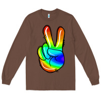 Chestnut rainbow peace sign Long Sleeve Tee - Jasminsmagicworld