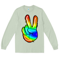 Matcha rainbow peace sign Long Sleeve Tee - Jasminsmagicworld