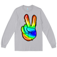 Moon Dust rainbow peace sign Long Sleeve Tee - Jasminsmagicworld