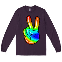 Plum rainbow peace sign Long Sleeve Tee - Jasminsmagicworld