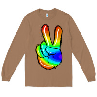 Toasted Coconut rainbow peace sign Long Sleeve Tee - Jasminsmagicworld