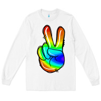 Rainbow Peace Sign Long Sleeve Tee | Teevron