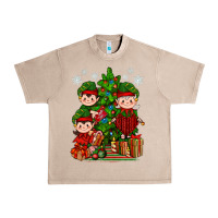 French Oak Mimi Elf, Mama Elf, Child Elf Christmas Urban Heavy Tee - BundleAndBundleShop