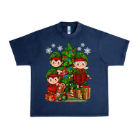 Navy Mimi Elf, Mama Elf, Child Elf Christmas Urban Heavy Tee - BundleAndBundleShop
