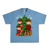 Pebble Blue Mimi Elf, Mama Elf, Child Elf Christmas Urban Heavy Tee - BundleAndBundleShop