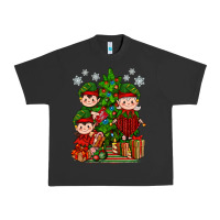 Pigment Black Mimi Elf, Mama Elf, Child Elf Christmas Urban Heavy Tee - BundleAndBundleShop