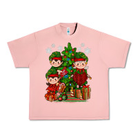 Salmon Mimi Elf, Mama Elf, Child Elf Christmas Urban Heavy Tee - BundleAndBundleShop