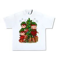 White Mimi Elf, Mama Elf, Child Elf Christmas Urban Heavy Tee - BundleAndBundleShop