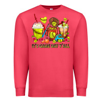 Cardinal It's Game Day Y'all Softball Coffee Cups Premium Sweatshirt - FaDigitalArtStudio