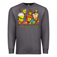Charcoal Heather It's Game Day Y'all Softball Coffee Cups Premium Sweatshirt - FaDigitalArtStudio